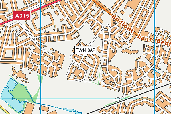 TW14 8AP map - OS VectorMap District (Ordnance Survey)