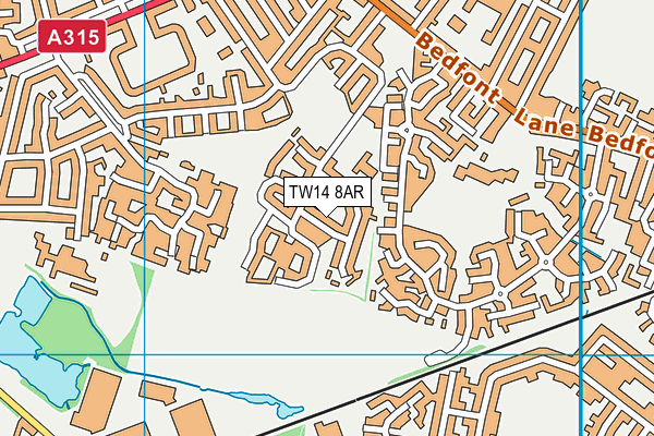 TW14 8AR map - OS VectorMap District (Ordnance Survey)