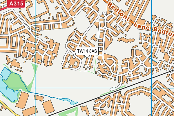 TW14 8AS map - OS VectorMap District (Ordnance Survey)