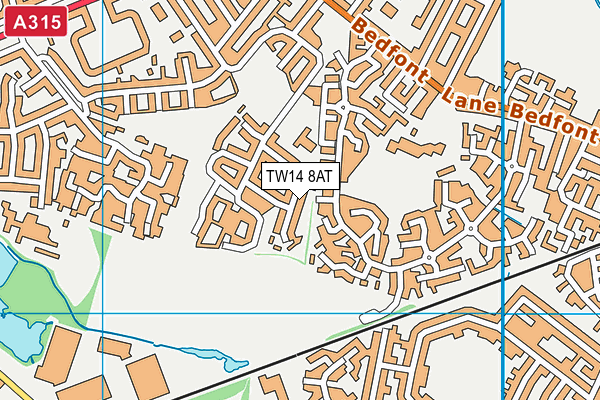 TW14 8AT map - OS VectorMap District (Ordnance Survey)