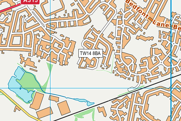 TW14 8BA map - OS VectorMap District (Ordnance Survey)
