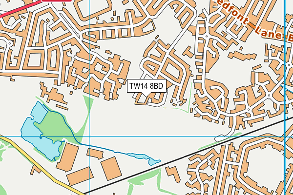 TW14 8BD map - OS VectorMap District (Ordnance Survey)