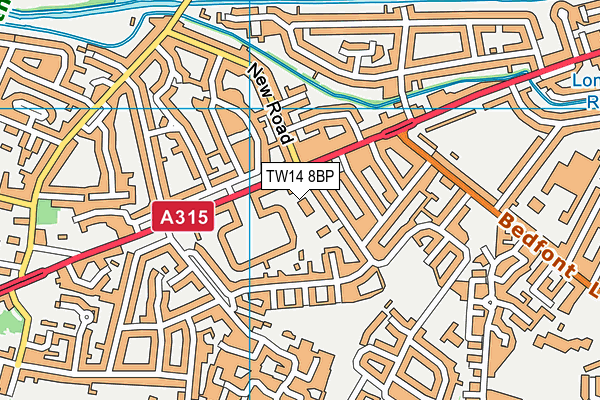 TW14 8BP map - OS VectorMap District (Ordnance Survey)