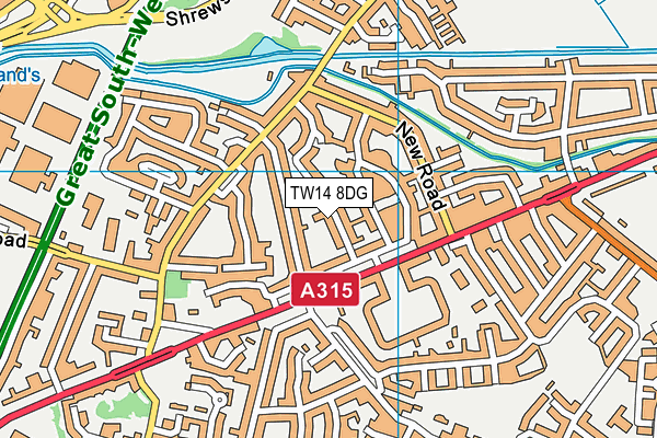 TW14 8DG map - OS VectorMap District (Ordnance Survey)
