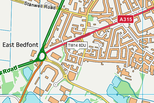 TW14 8DU map - OS VectorMap District (Ordnance Survey)