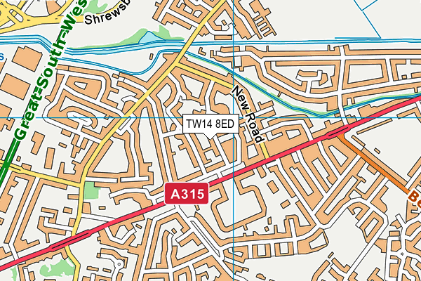 TW14 8ED map - OS VectorMap District (Ordnance Survey)