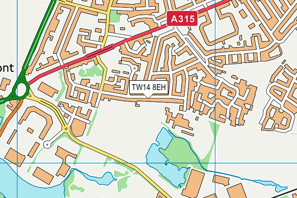 TW14 8EH map - OS VectorMap District (Ordnance Survey)