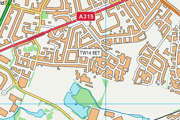 TW14 8ET map - OS VectorMap District (Ordnance Survey)