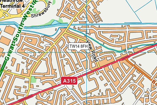 TW14 8FH map - OS VectorMap District (Ordnance Survey)