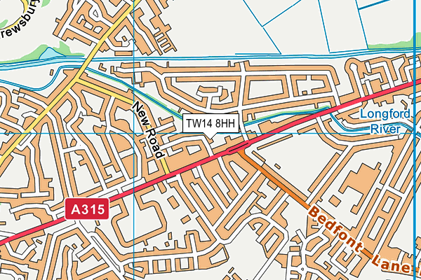 TW14 8HH map - OS VectorMap District (Ordnance Survey)