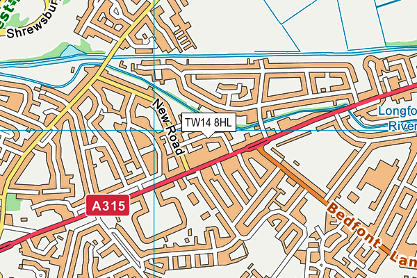 TW14 8HL map - OS VectorMap District (Ordnance Survey)