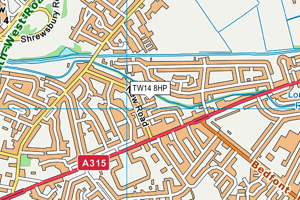 TW14 8HP map - OS VectorMap District (Ordnance Survey)