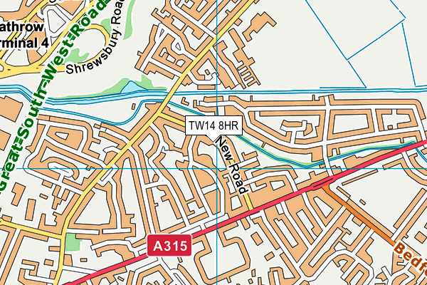 TW14 8HR map - OS VectorMap District (Ordnance Survey)
