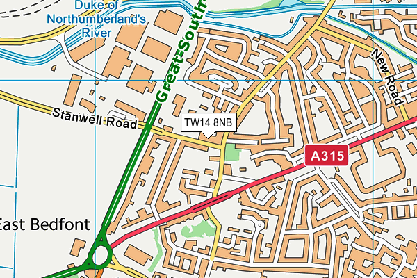 TW14 8NB map - OS VectorMap District (Ordnance Survey)