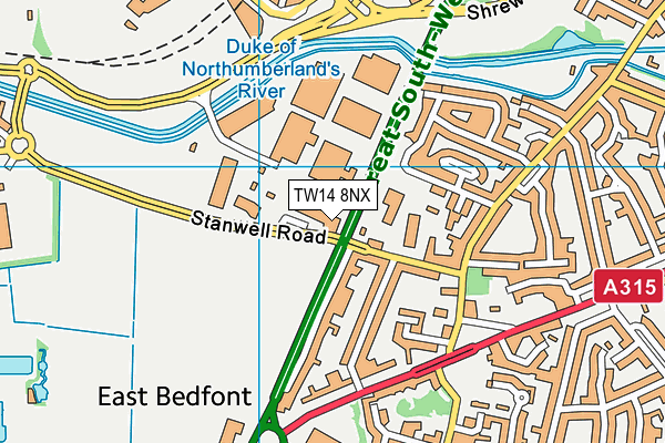 TW14 8NX map - OS VectorMap District (Ordnance Survey)