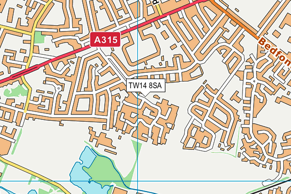 TW14 8SA map - OS VectorMap District (Ordnance Survey)