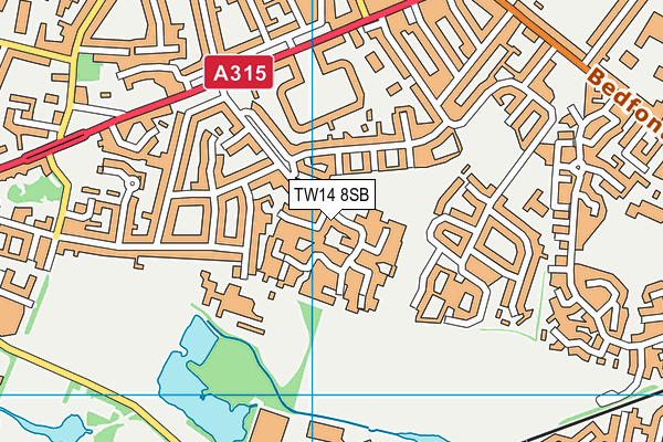 TW14 8SB map - OS VectorMap District (Ordnance Survey)
