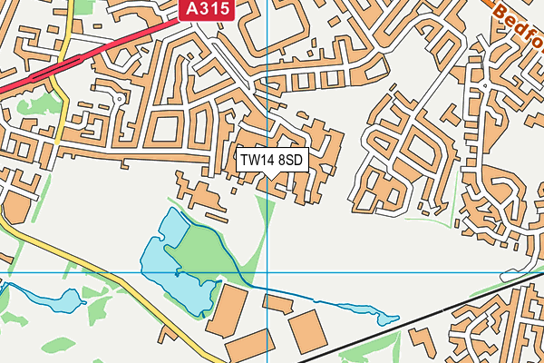 TW14 8SD map - OS VectorMap District (Ordnance Survey)