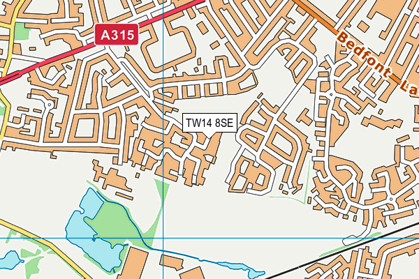 TW14 8SE map - OS VectorMap District (Ordnance Survey)