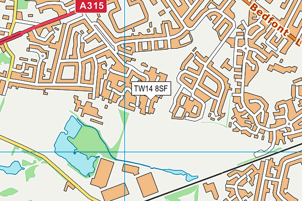 TW14 8SF map - OS VectorMap District (Ordnance Survey)