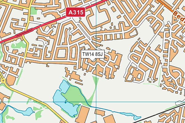 TW14 8SJ map - OS VectorMap District (Ordnance Survey)
