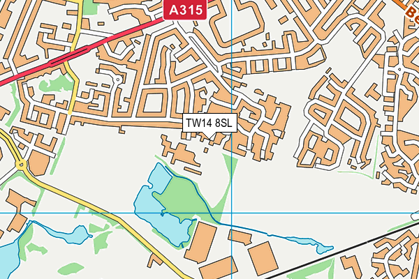 TW14 8SL map - OS VectorMap District (Ordnance Survey)