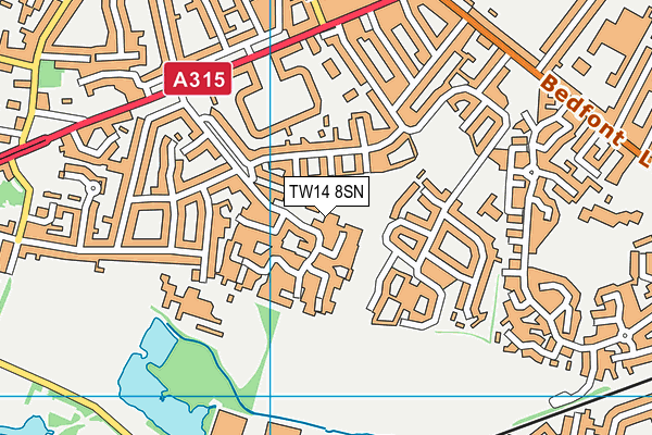 TW14 8SN map - OS VectorMap District (Ordnance Survey)