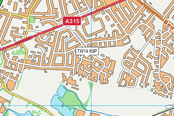 TW14 8SP map - OS VectorMap District (Ordnance Survey)