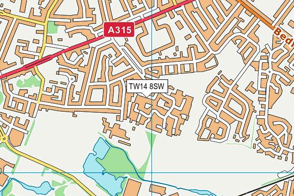TW14 8SW map - OS VectorMap District (Ordnance Survey)