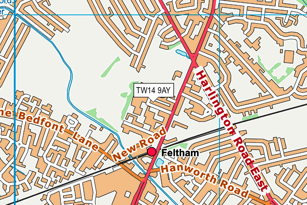 TW14 9AY map - OS VectorMap District (Ordnance Survey)
