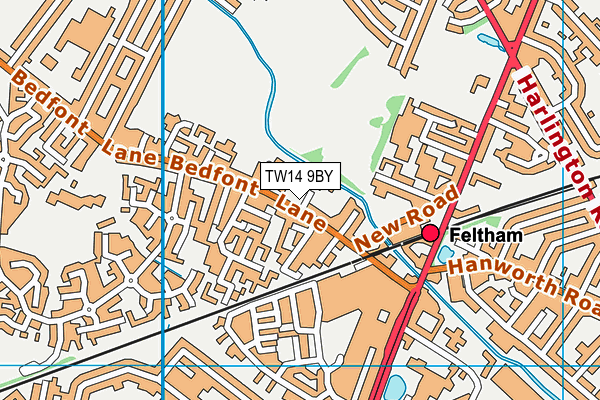 TW14 9BY map - OS VectorMap District (Ordnance Survey)