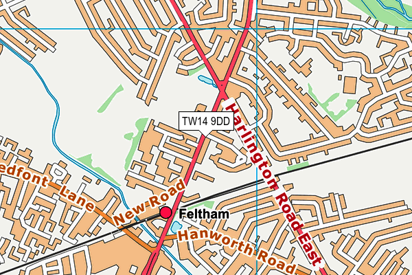 TW14 9DD map - OS VectorMap District (Ordnance Survey)