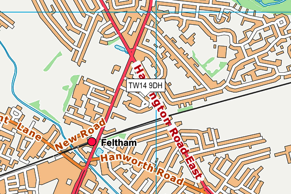 TW14 9DH map - OS VectorMap District (Ordnance Survey)