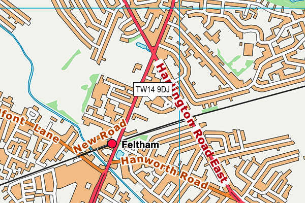 TW14 9DJ map - OS VectorMap District (Ordnance Survey)