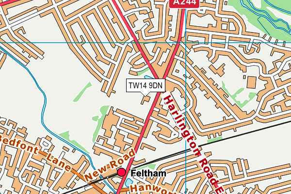 TW14 9DN map - OS VectorMap District (Ordnance Survey)