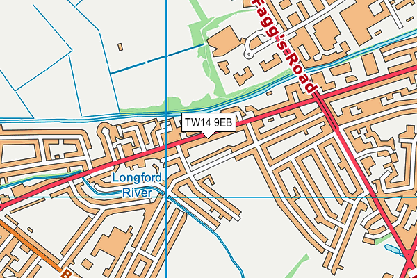 TW14 9EB map - OS VectorMap District (Ordnance Survey)