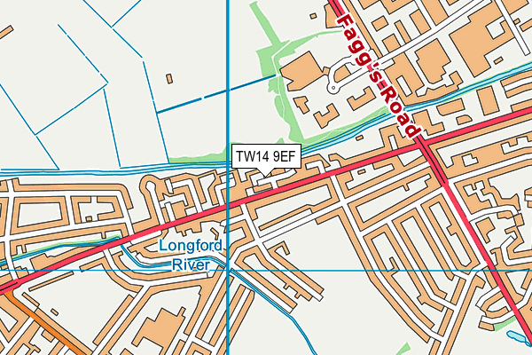 TW14 9EF map - OS VectorMap District (Ordnance Survey)