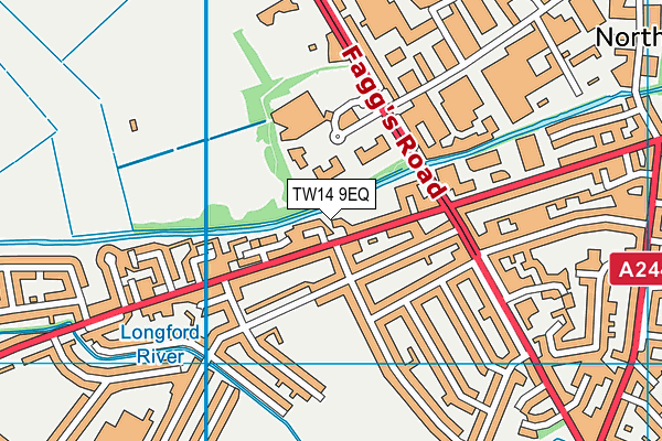 TW14 9EQ map - OS VectorMap District (Ordnance Survey)