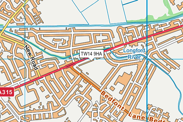 TW14 9HA map - OS VectorMap District (Ordnance Survey)