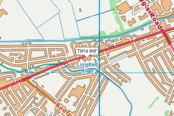 TW14 9HF map - OS VectorMap District (Ordnance Survey)