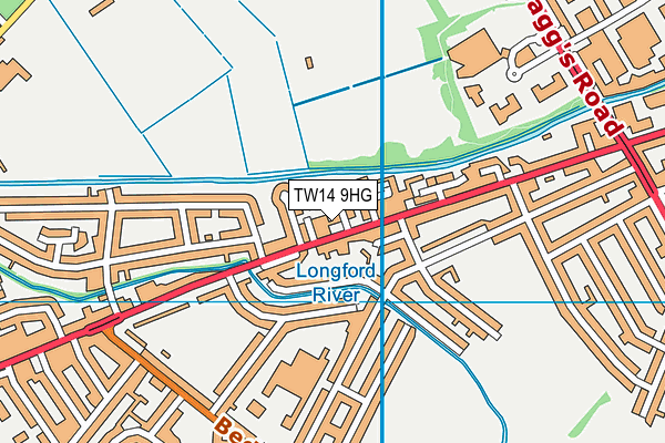 TW14 9HG map - OS VectorMap District (Ordnance Survey)