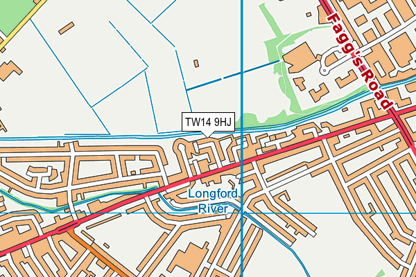 TW14 9HJ map - OS VectorMap District (Ordnance Survey)