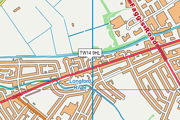 TW14 9HL map - OS VectorMap District (Ordnance Survey)