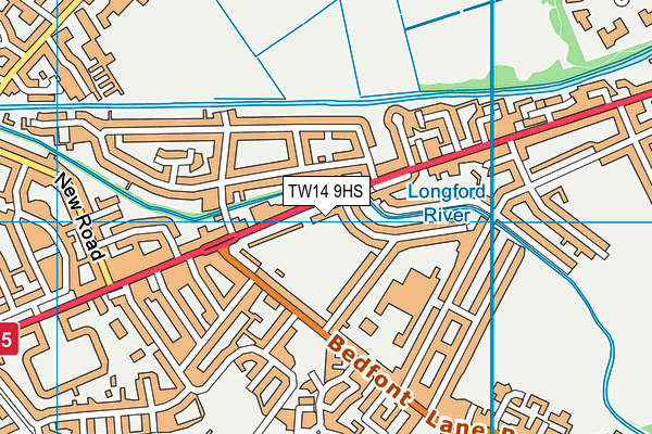 TW14 9HS map - OS VectorMap District (Ordnance Survey)