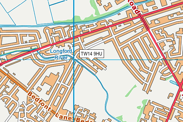 TW14 9HU map - OS VectorMap District (Ordnance Survey)