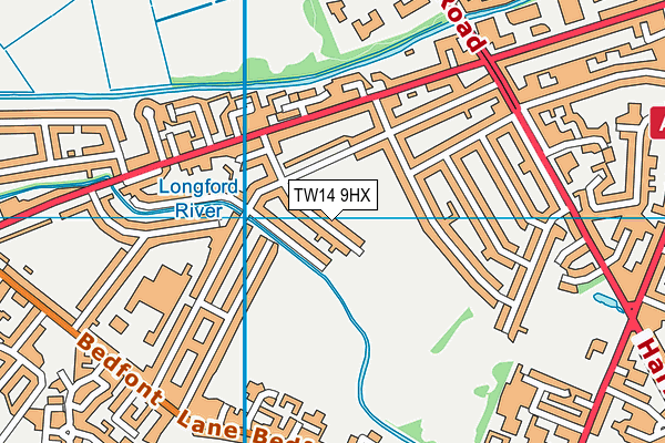 Feltham Arenas (Closed) map (TW14 9HX) - OS VectorMap District (Ordnance Survey)