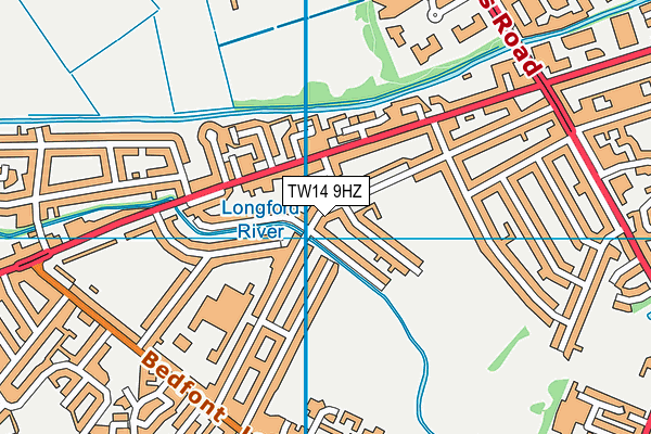 TW14 9HZ map - OS VectorMap District (Ordnance Survey)