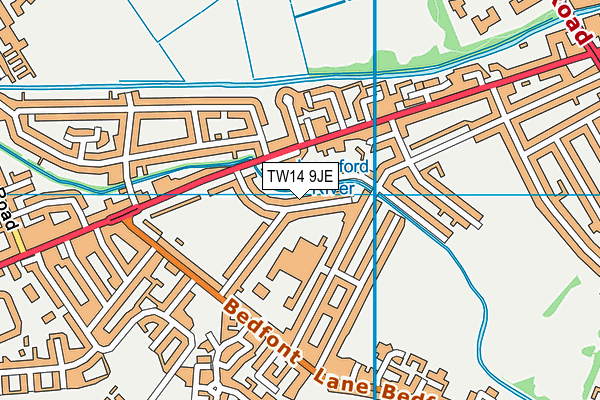 TW14 9JE map - OS VectorMap District (Ordnance Survey)