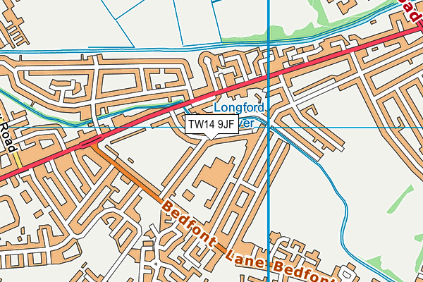 TW14 9JF map - OS VectorMap District (Ordnance Survey)