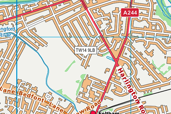 TW14 9LB map - OS VectorMap District (Ordnance Survey)